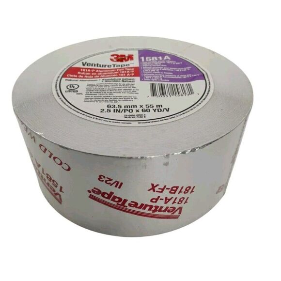 3M 1581A Cold Weather  Natural Aluminum Foil Tape 2.5 IN x 60 YD - Picture 1 of 11